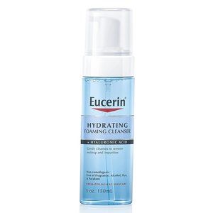 Eucerin Hydrating Foaming Daily Facial Cleanser with Hyaluronic Acid, 5 Fl Oz